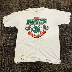 Vintage Michigan State Univ Spartans 1989 Gator Bowl T Shirt Size Large